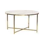 Hubsch Pond Table - White/Brass