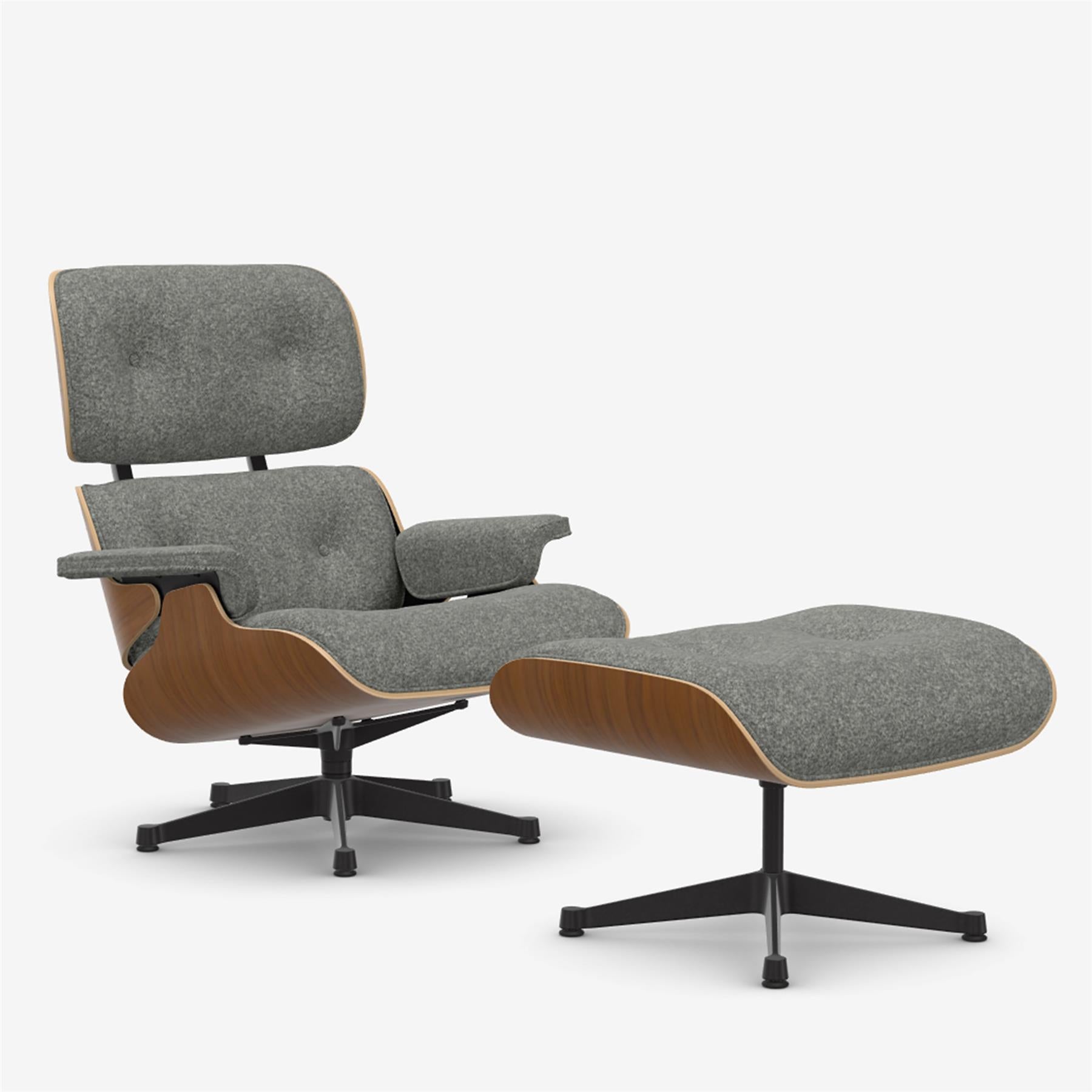 Vitra Eames Contemporary Lounge Chair and Footstool in Natural Walnut