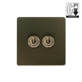 Soho Lighting Eton Collection Bronze 20A 2 Gang Dimming Toggle Switch