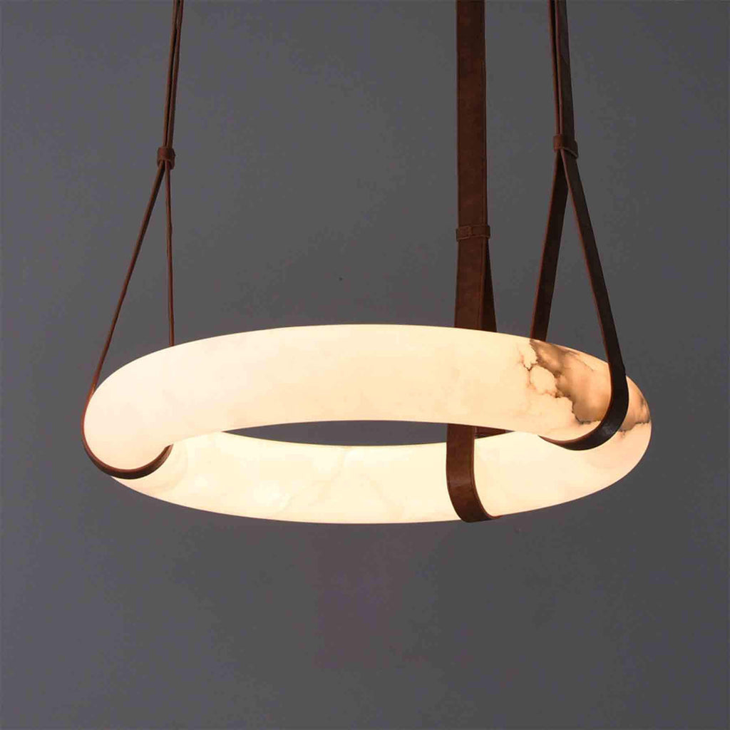 Jimmy Raiden Isidore Leather Alabaster Pendant Light