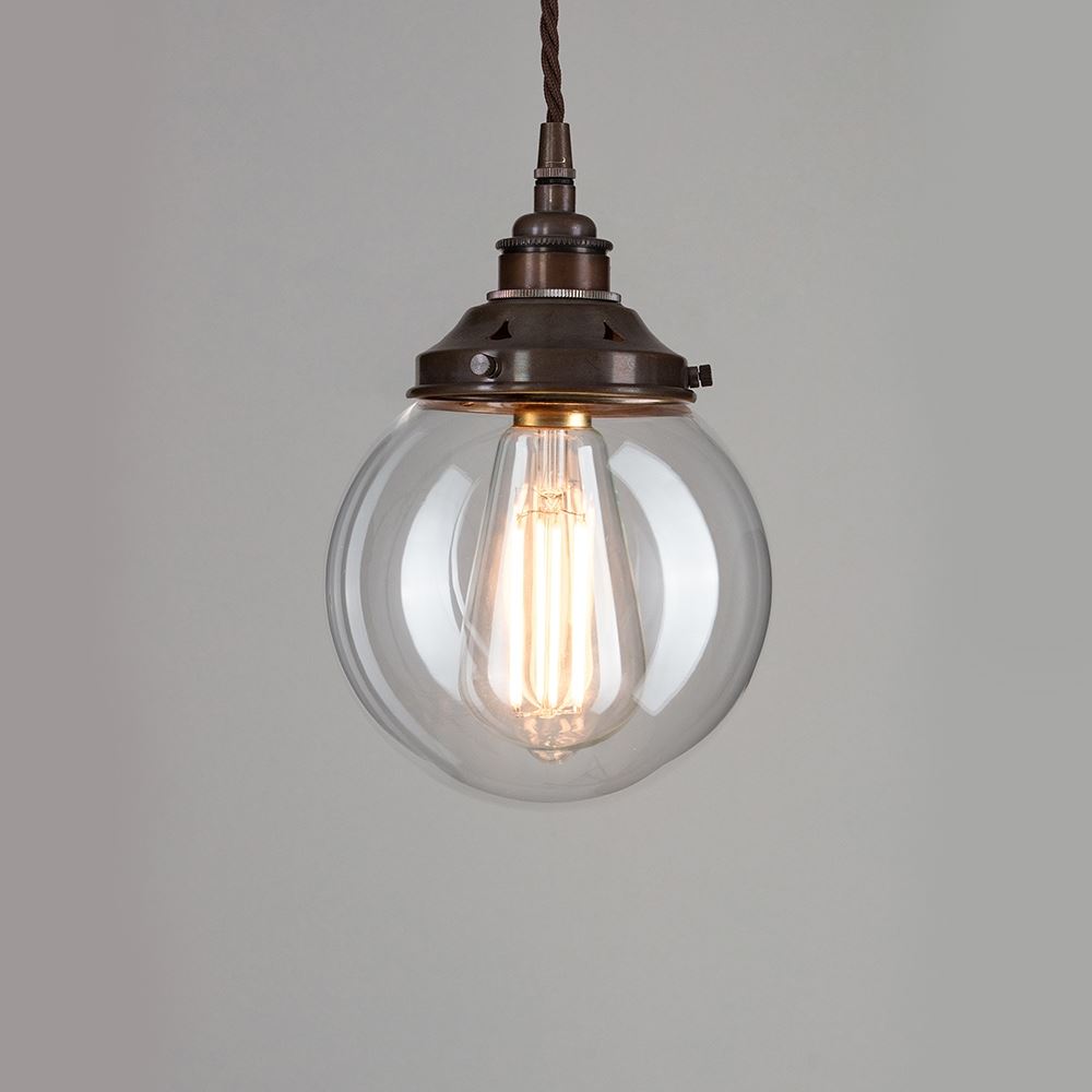 Outlet Old School Electric Globe Blown Glass Pendant Light