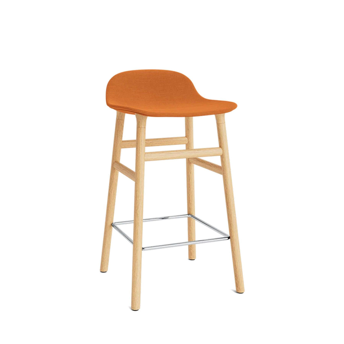 Normann Copenhagen Form Barstool, Upholstered with Wood Legs