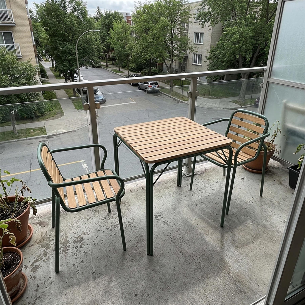 Normann Copenhagen Vig Wood Balcony Furniture Set - Curated by Holloways of Ludlow
