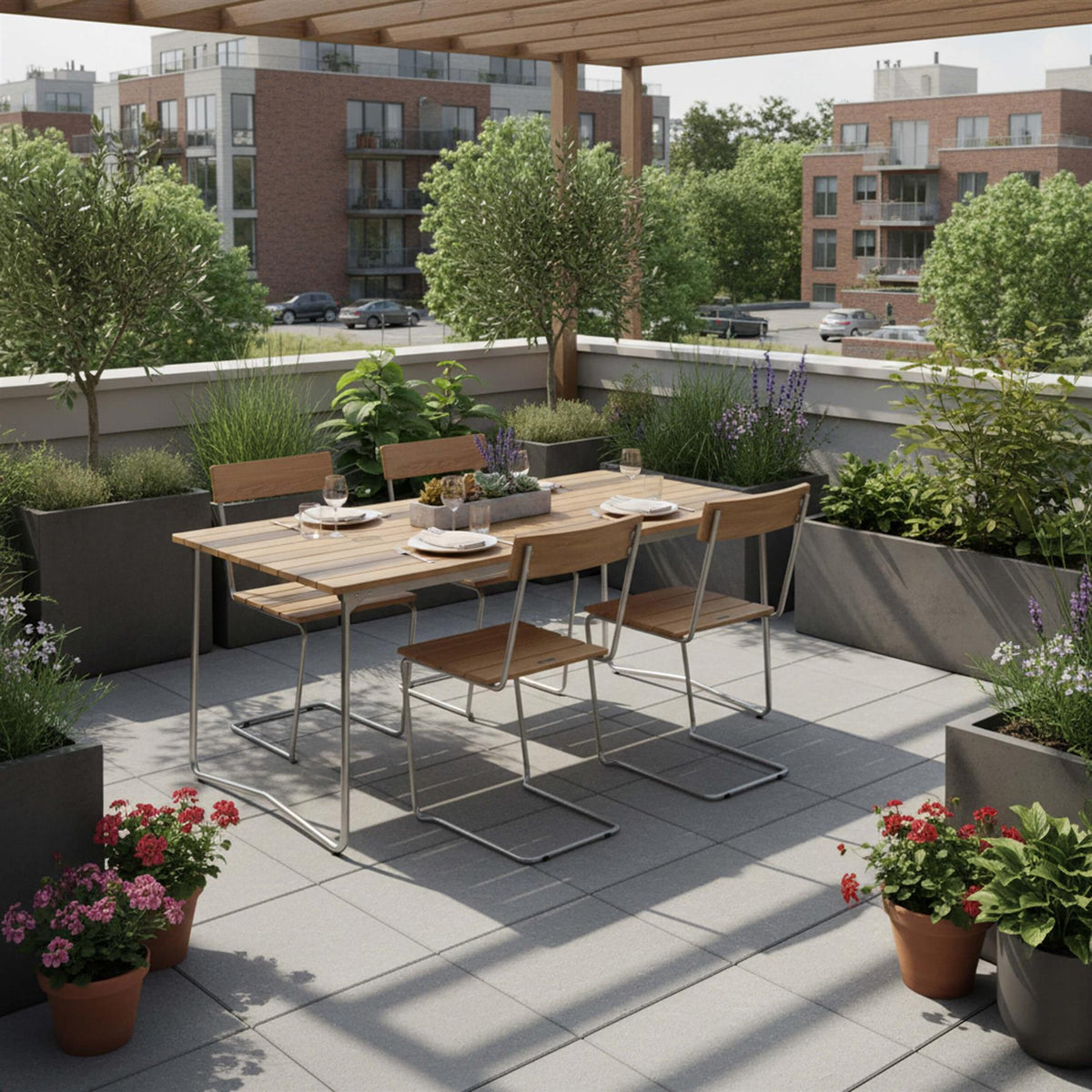 Grythyttan Stålmöbler Outdoor Dining Set - Medium - Curated by Holloways of Ludlow