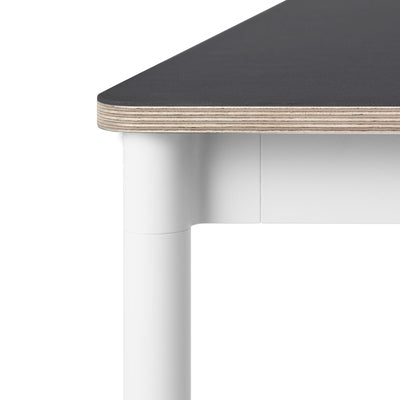 B-Stock Muuto Base Table - Large - White Legs, Black Linoleum Top