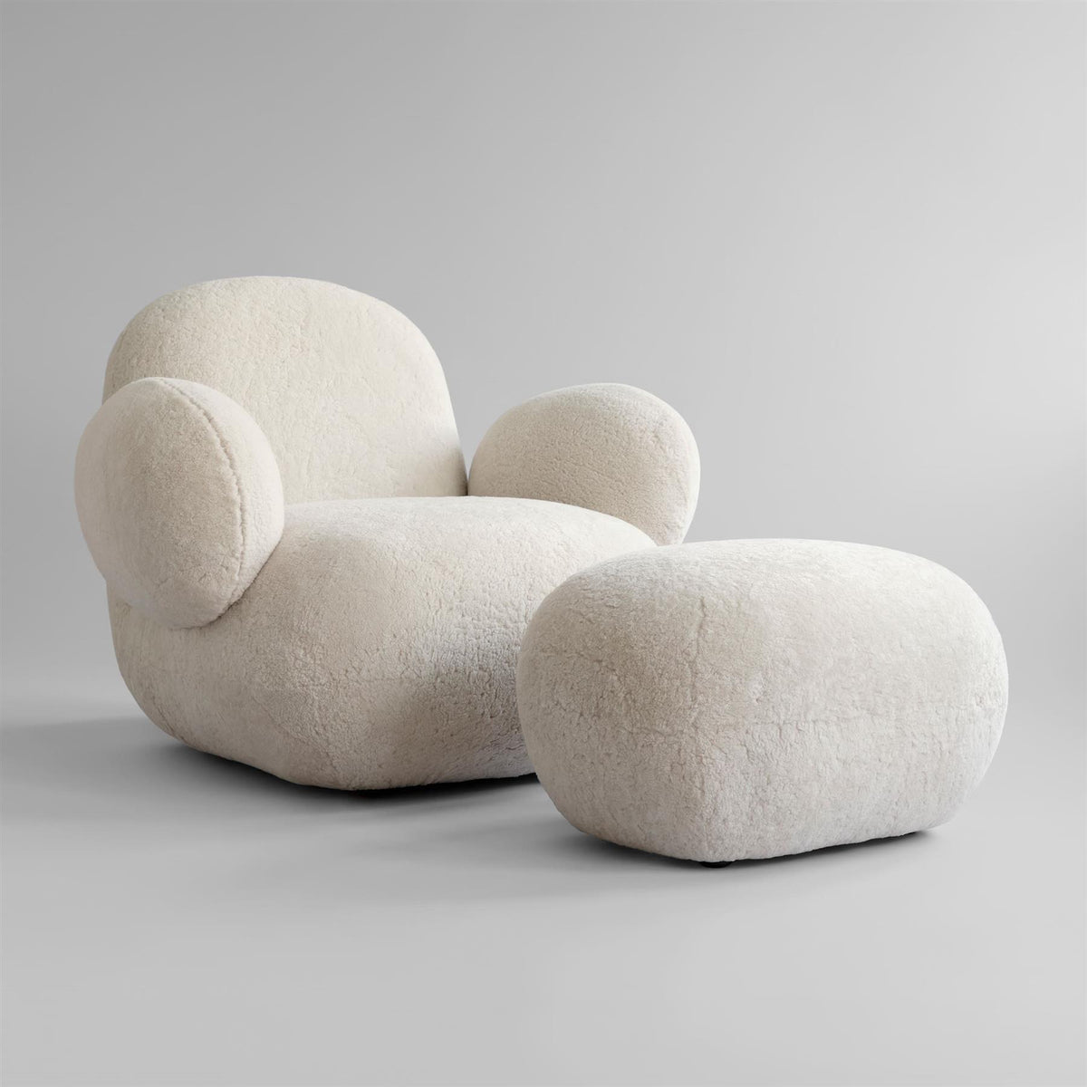 101 Copenhagen Toe Armchair Flat with Ottoman