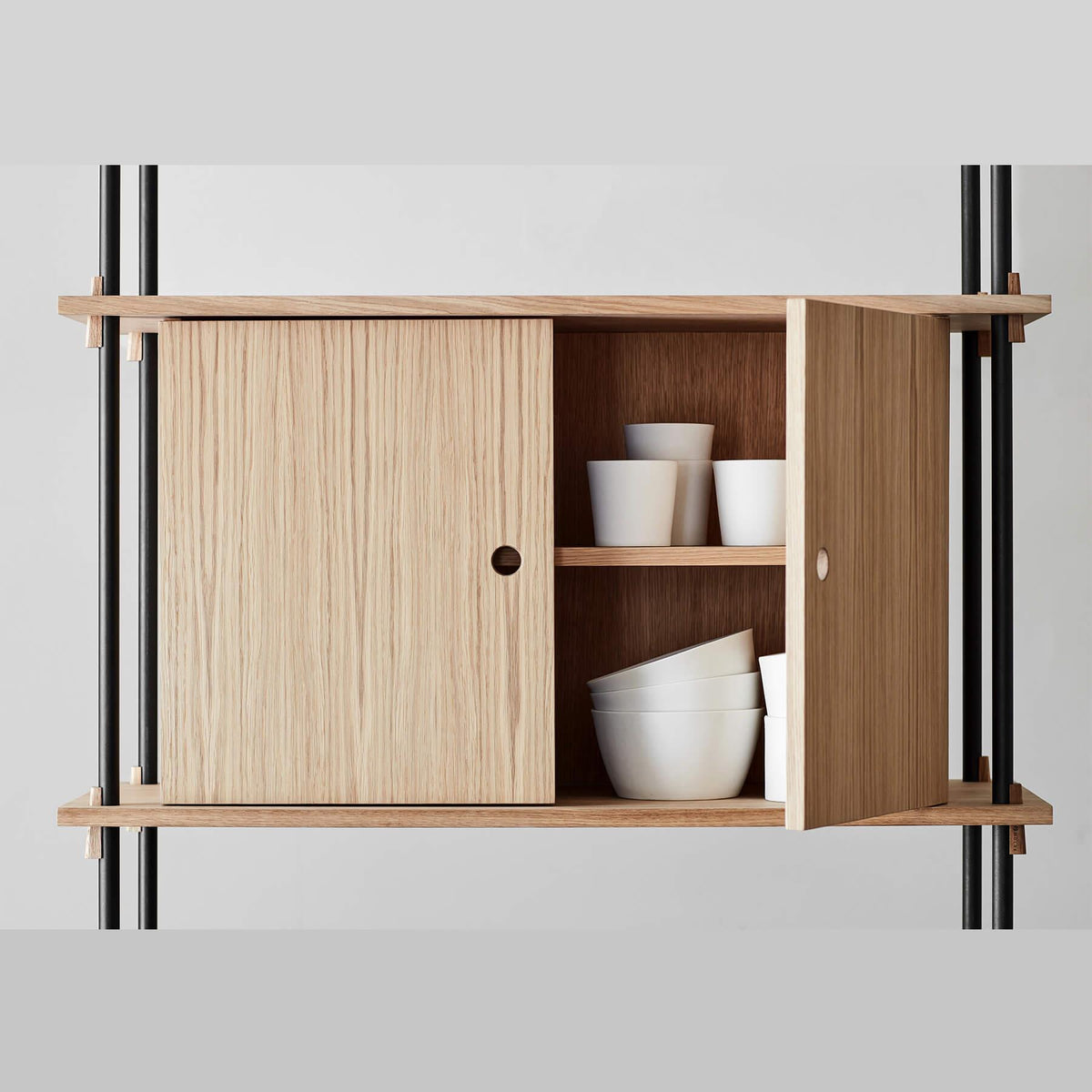 MOEBE Triple Shelving System with 1 Cabinet and Desk