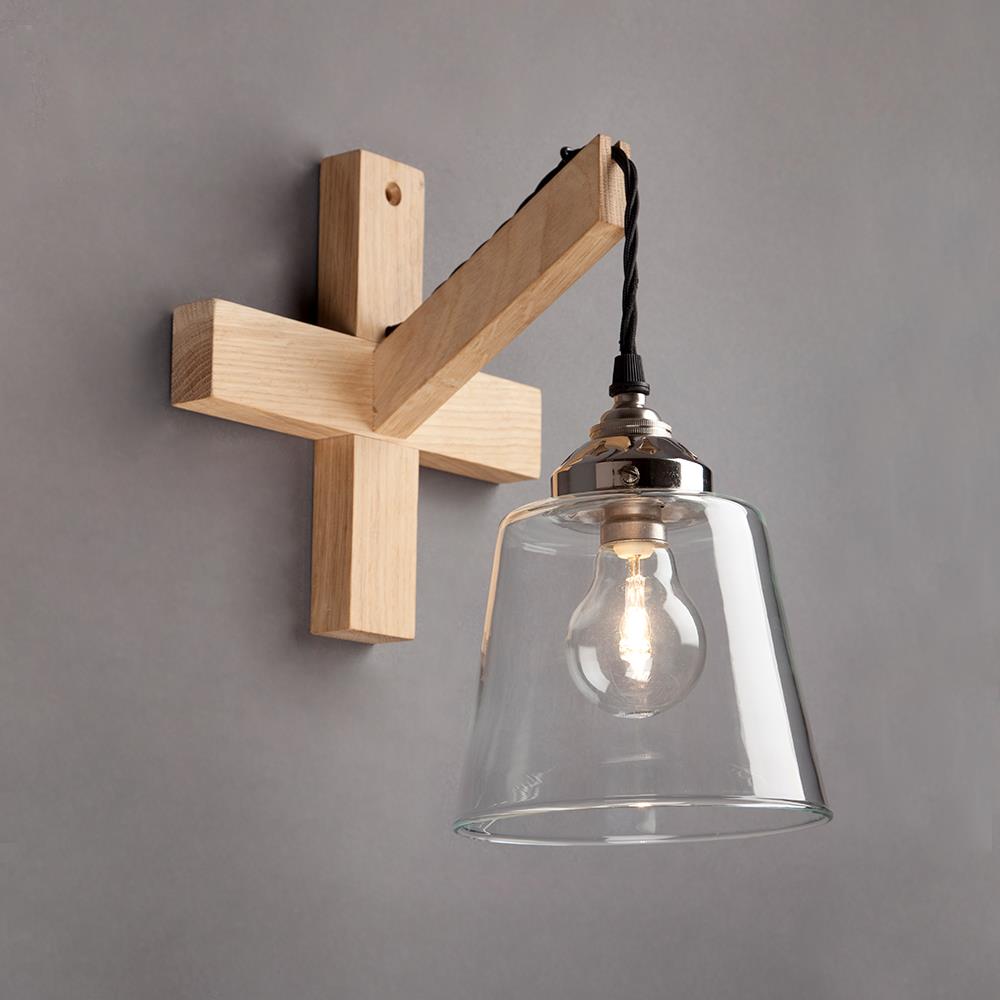 Outlet Old School Electric Wooden Wall Bracket