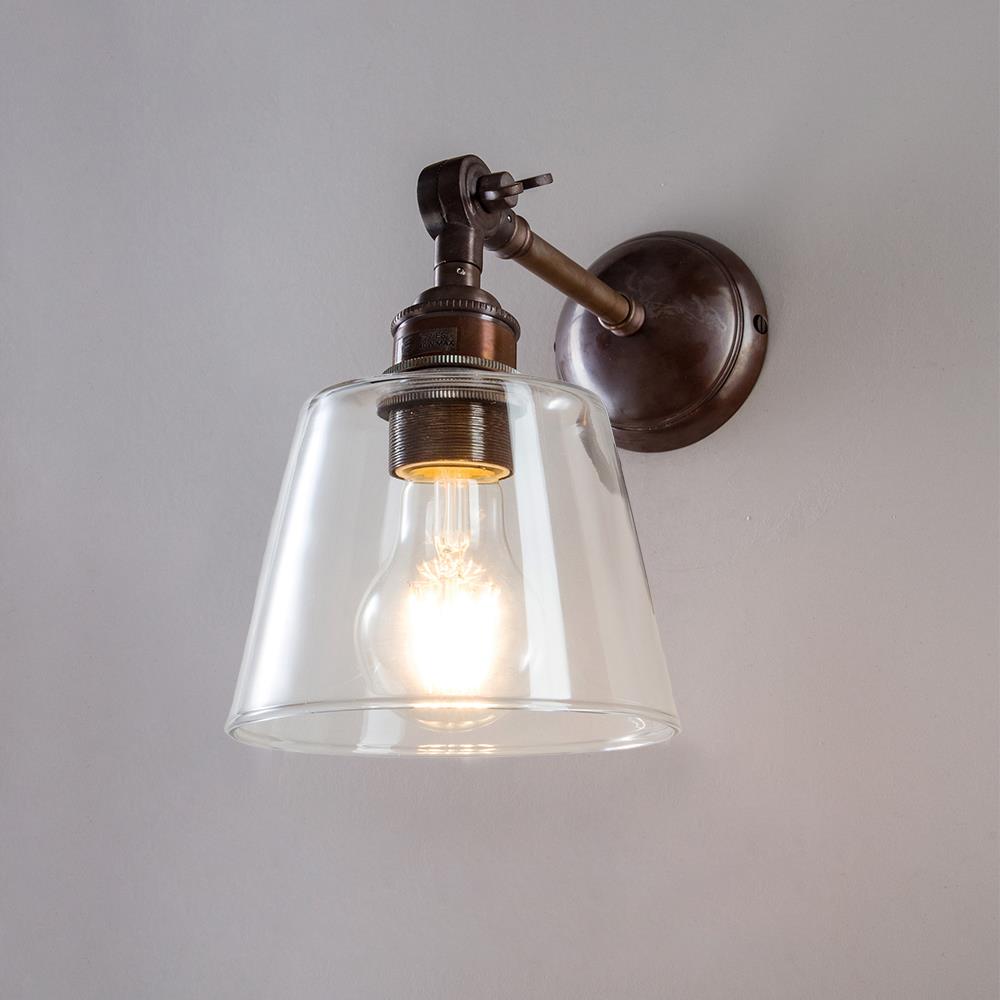 Old School Electric Tapered Blown Wall Light : Adjustable Arm