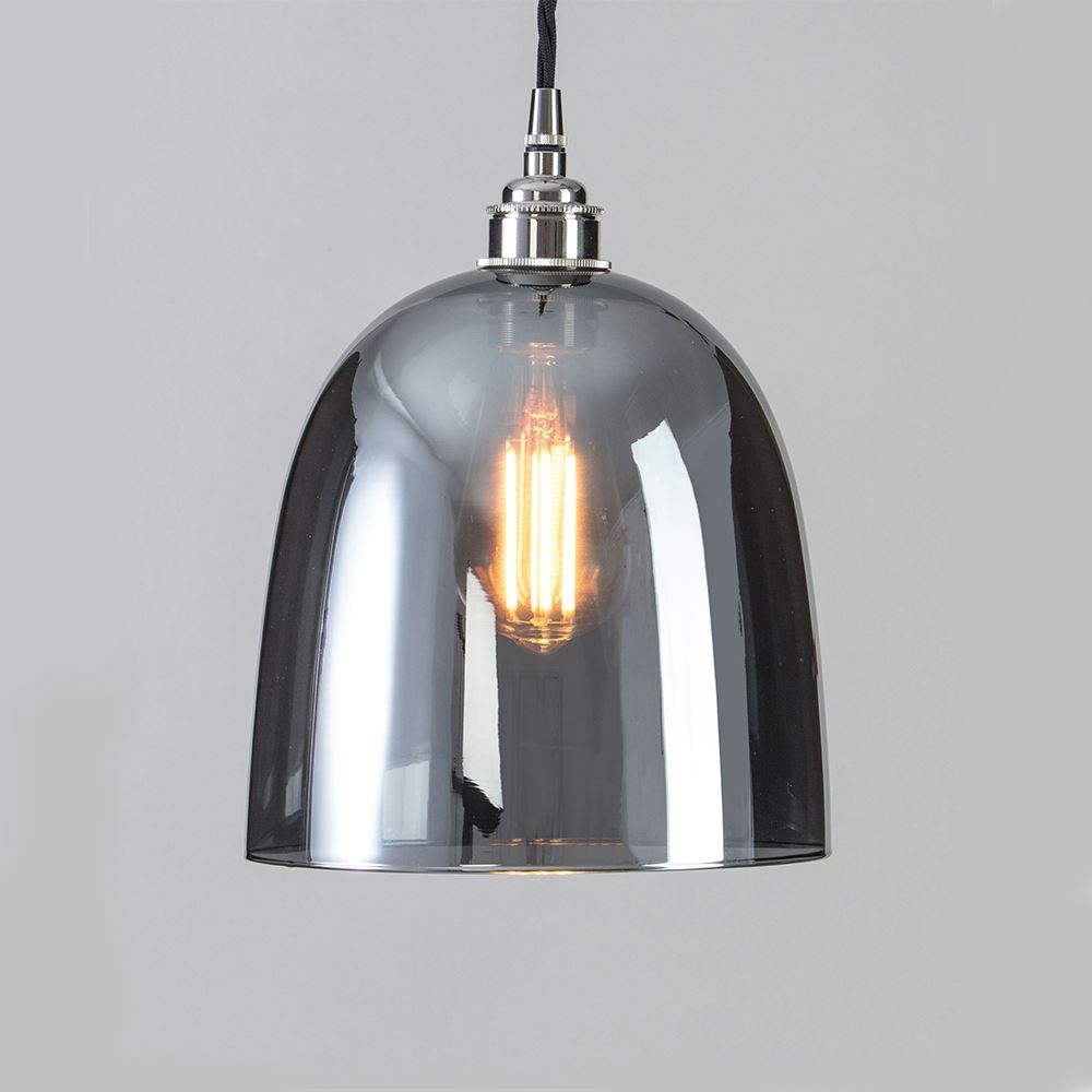 Outlet Old School Electric Bell Blown Pendant Light : Smoked