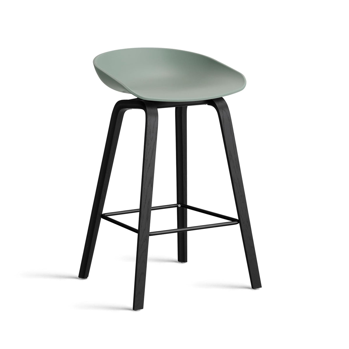 HAY About a Stool 32 Standard Gliders Breakfast Bar Stool, Black Footrest