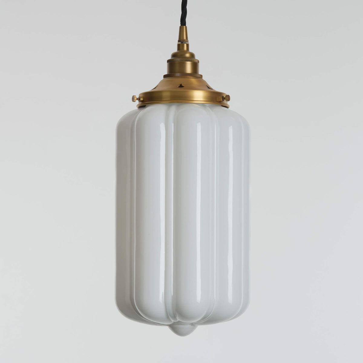 Old School Electric Ellington Pendant Light : Opal Glass