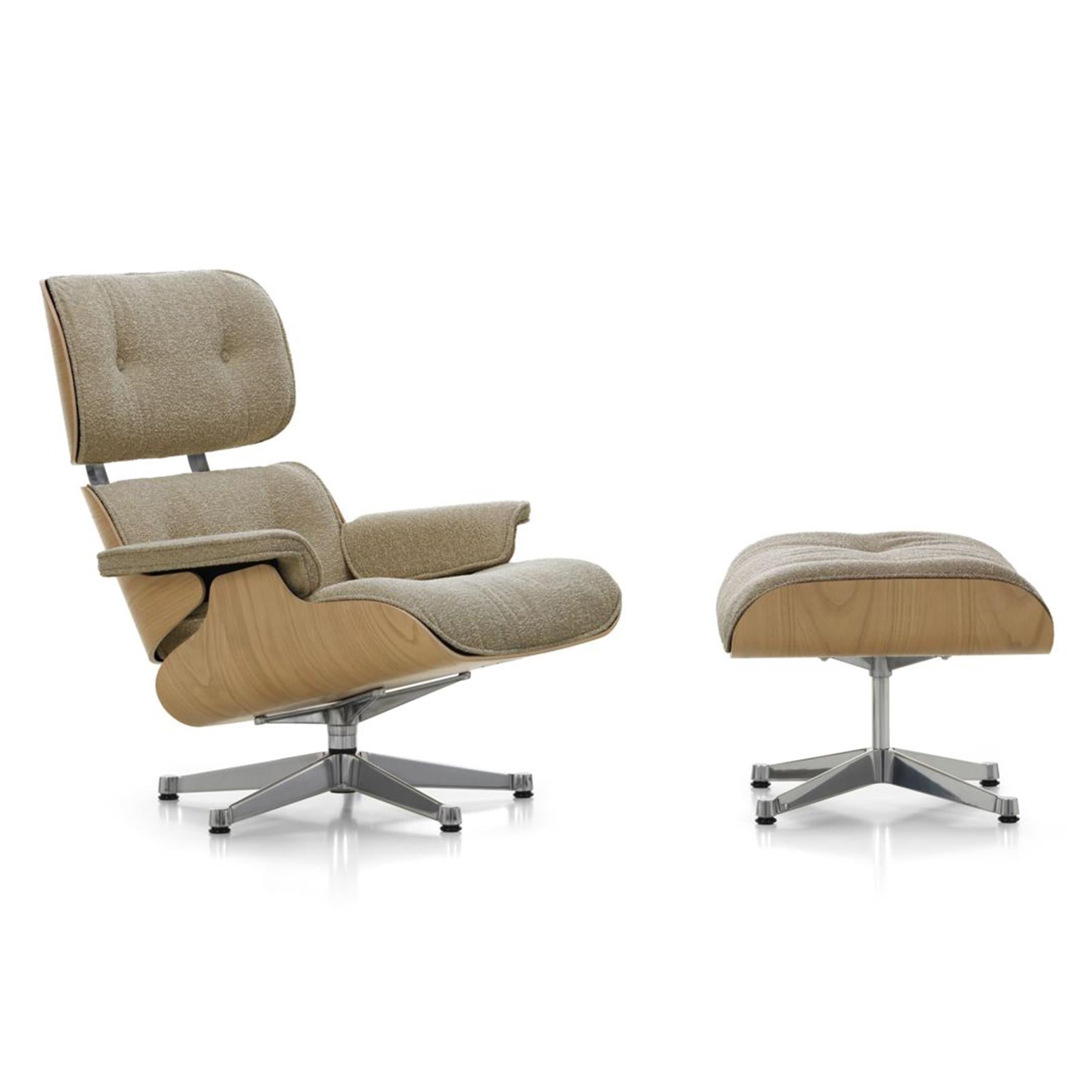 Vitra Eames Contemporary Lounge Chair and Footstool in Chestnut