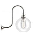 Outlet Fritz Fryer Hereford Swan Neck Wall Light - Medium, Clear, Nickel