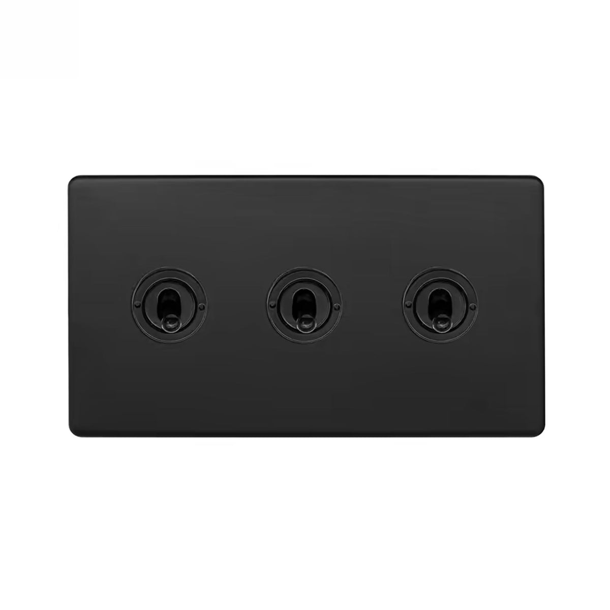 Soho Lighting Camden Collection Matt Black 20A 3 Gang Intermediate Toggle Switch