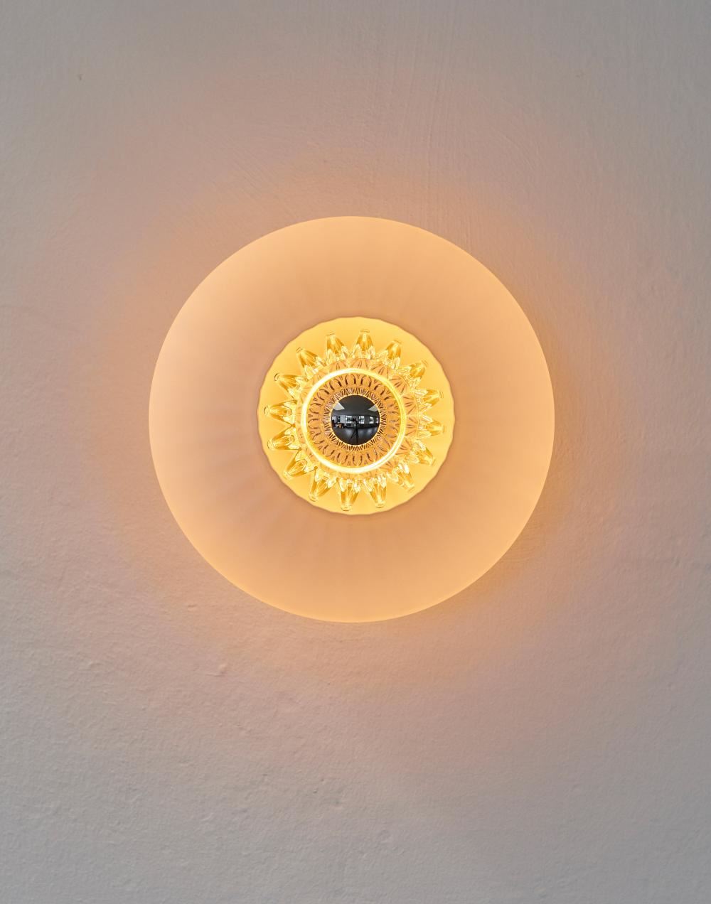 New wave optic opal wall light
