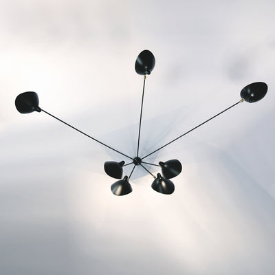 Serge Mouille Applique Araignee 7 Still Arms Wall Lamp