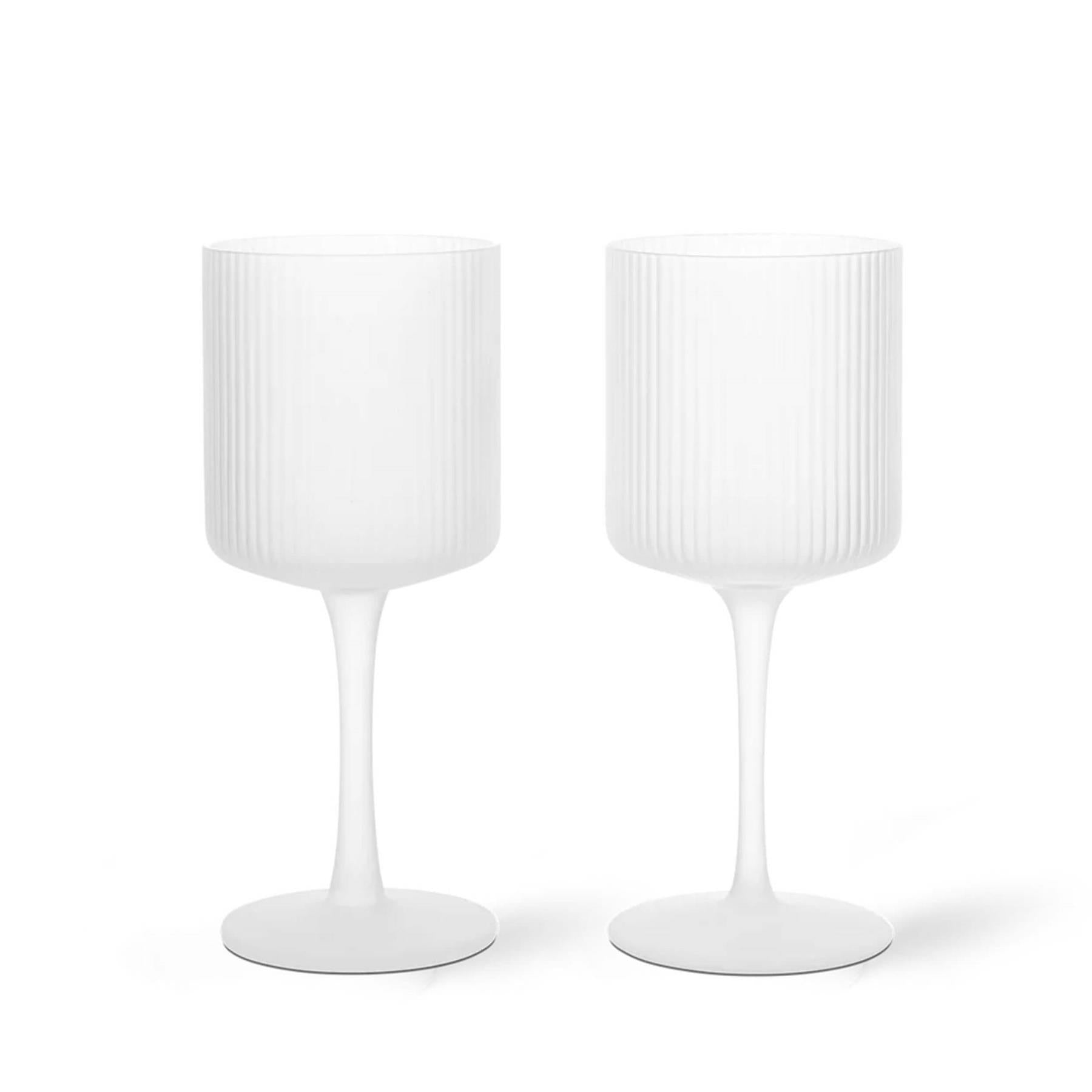 Ferm Living Ripple White Wine Glasses - Set of 2