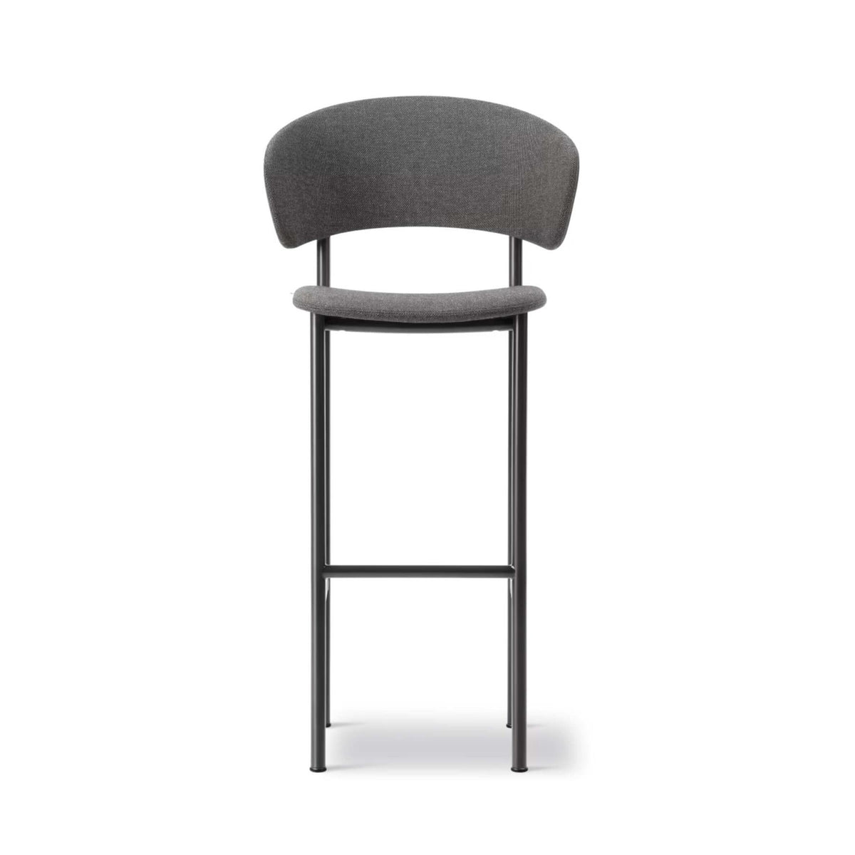 Fredericia Plan Arm Bar Stool with Metal Legs, Fully Upholstered