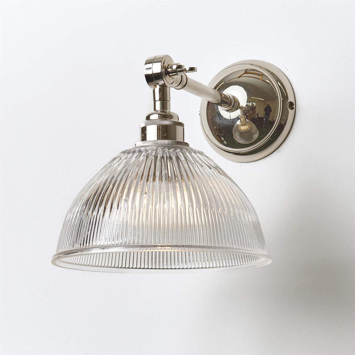 Old School Electric Prismatic Dome Wall Light : Adjustable Arm