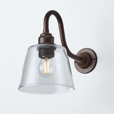 Old School Electric Tapered Blown Wall Light : Swan Arm