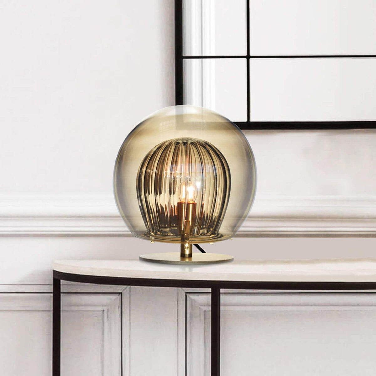 Marc Wood Pleated Crystal Table Lamp
