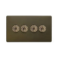 Soho Lighting Eton Collection Bronze 20A 4 Gang Intermediate Toggle Switch