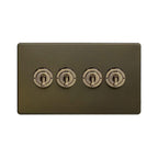 Soho Lighting Eton Collection Bronze 20A 4 Gang Intermediate Toggle Switch
