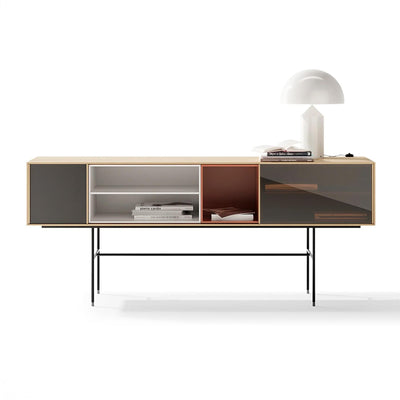 Treku Aura Console with Sliding Doors - Indian & Natural Oak