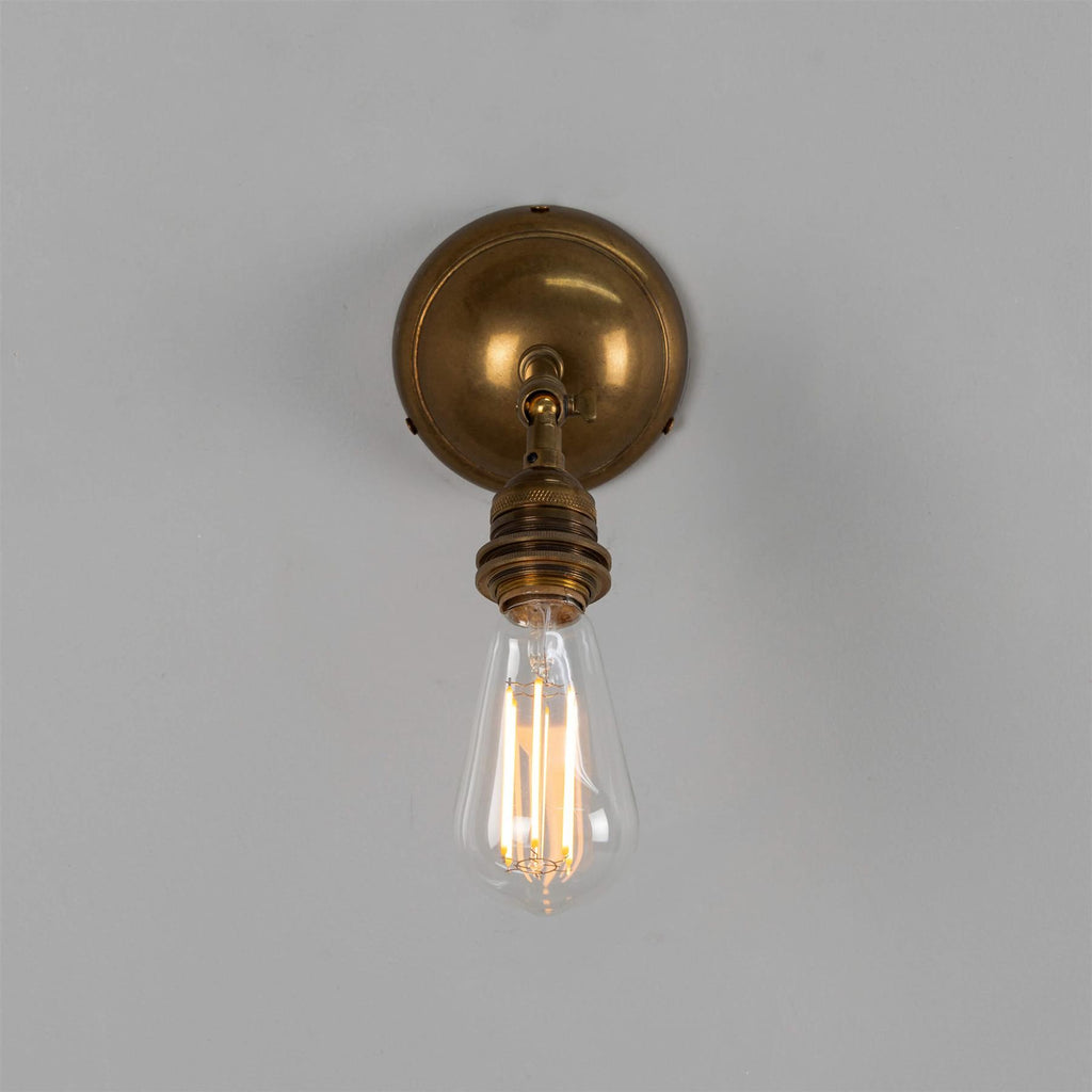 Mullan Lighting Dabb Brass Adjustable Bare Bulb Wall Light