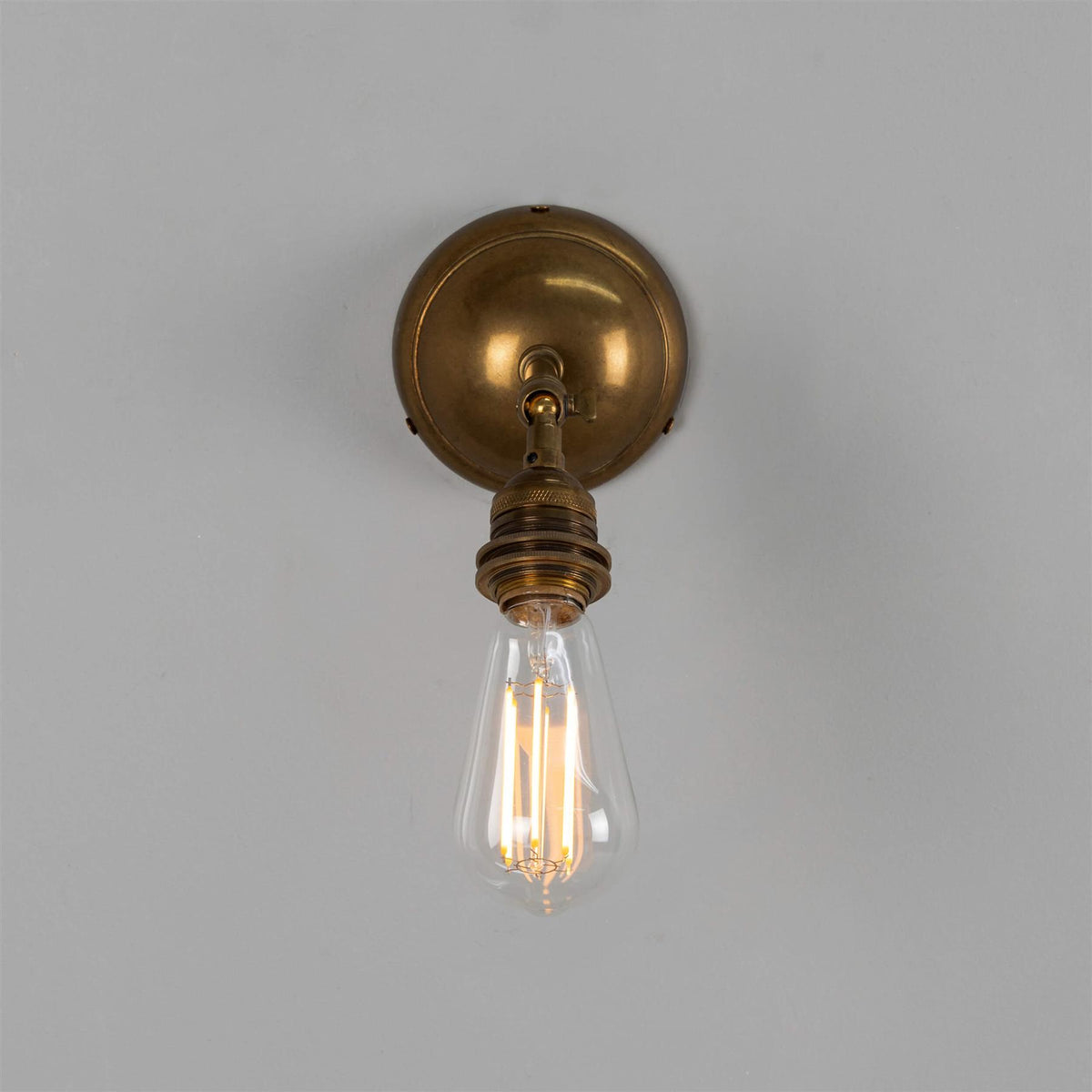 Mullan Lighting Dabb Brass Adjustable Bare Bulb Wall Light