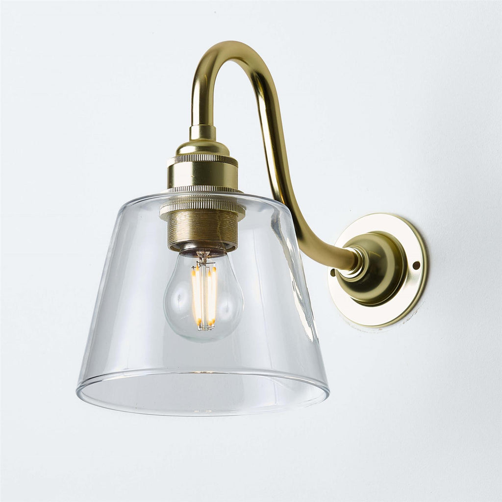 Old School Electric Tapered Blown Wall Light : Swan Arm