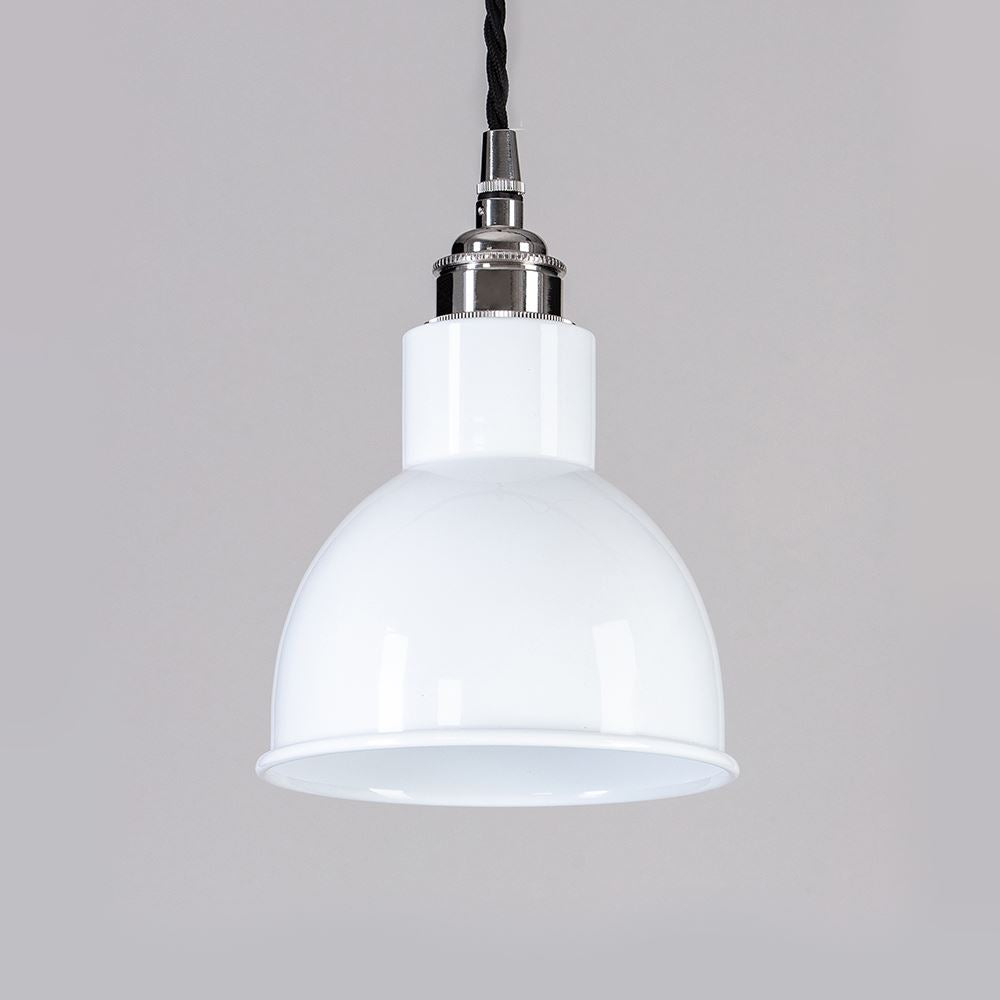 Old School Electric Churchill Pendant Light With Coloured Shade