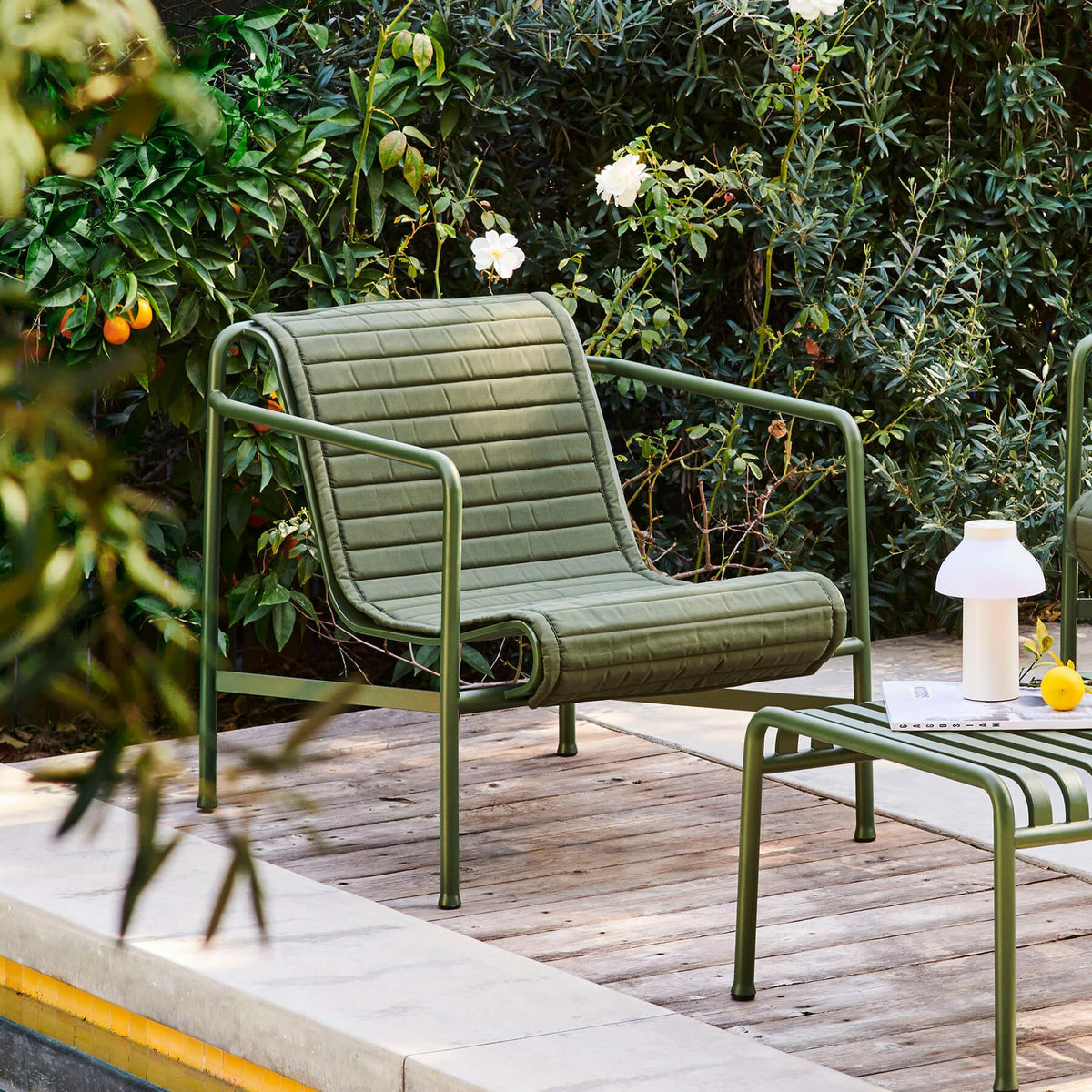 HAY Palissade Garden Lounge Chair Low Set Cushions