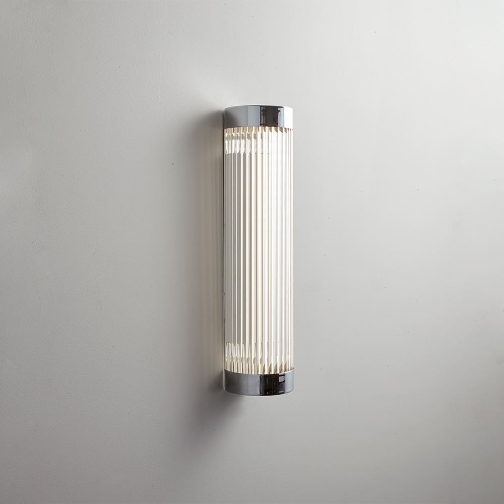 Outlet Davey Narrow Bathroom Pillar Light - IP44 LED - Small, Polished Chrome