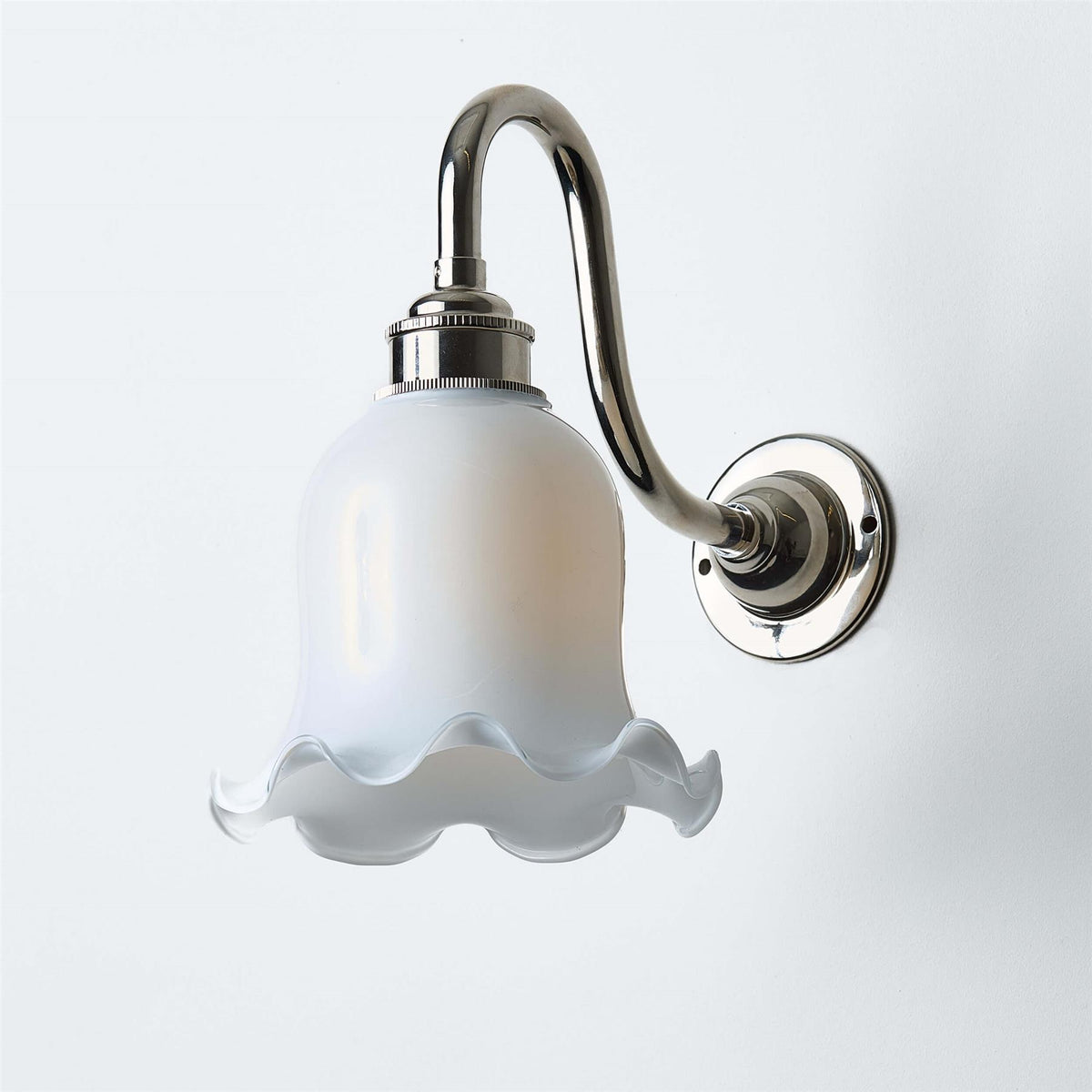 Old School Electric Tulip Wall Light : Swan Arm : Bathroom Version