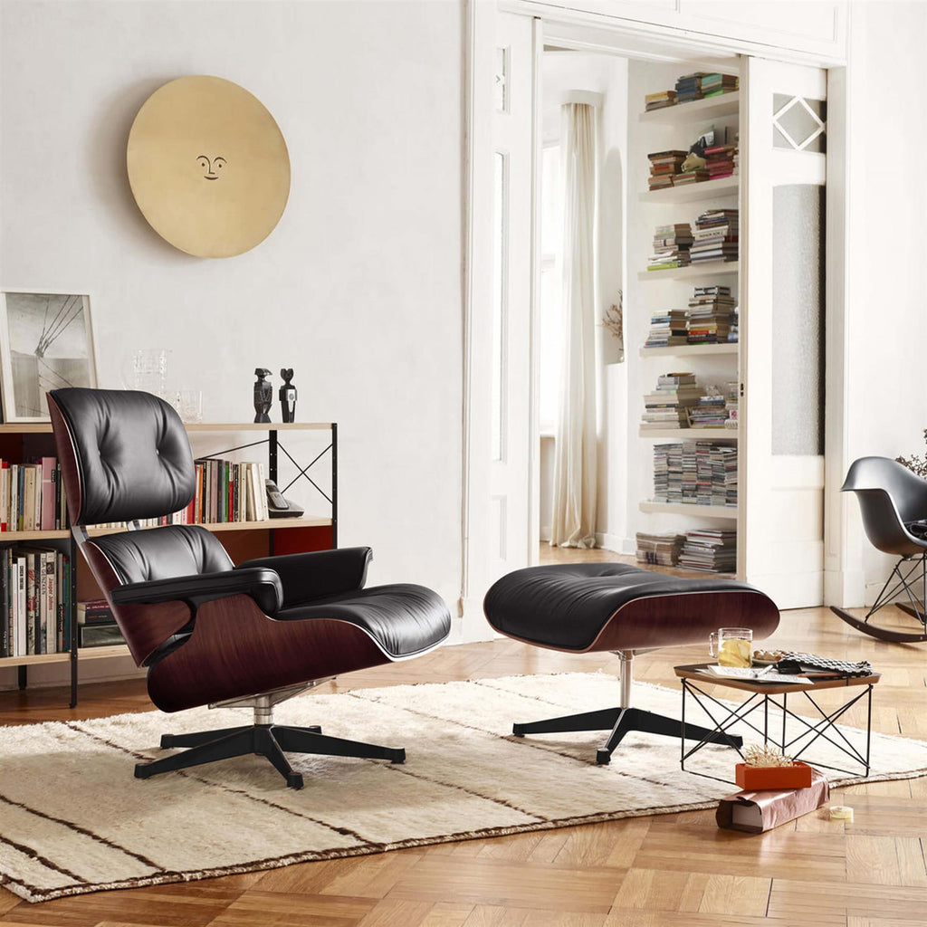 Vitra Eames Contemporary Lounge Chair and Footstool in Santos Palisander