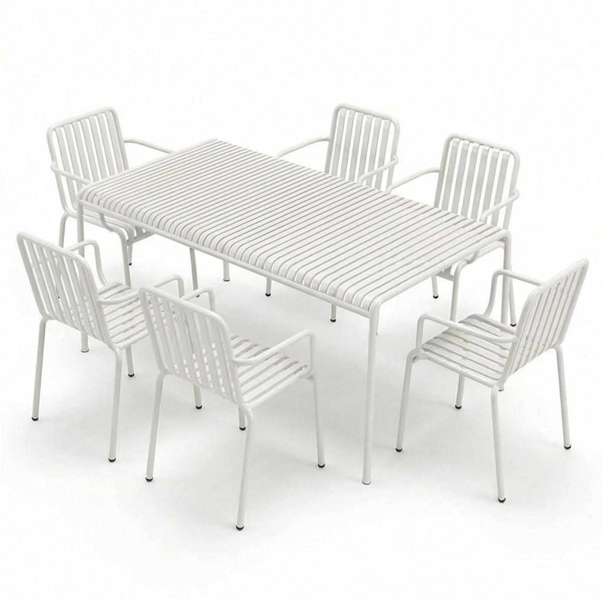 HAY Palissade Large Garden Dining Set with 6 Chairs - Curated by Holloways of Ludlow