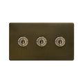 Soho Lighting Eton Collection Bronze 20A 3 Gang Intermediate Toggle Switch