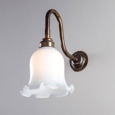 Old School Electric - Bathroom Version : Tulip Opal Glass Wall Light