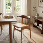 Warm Nordic Cow Horn Chair in Walnut and Oak