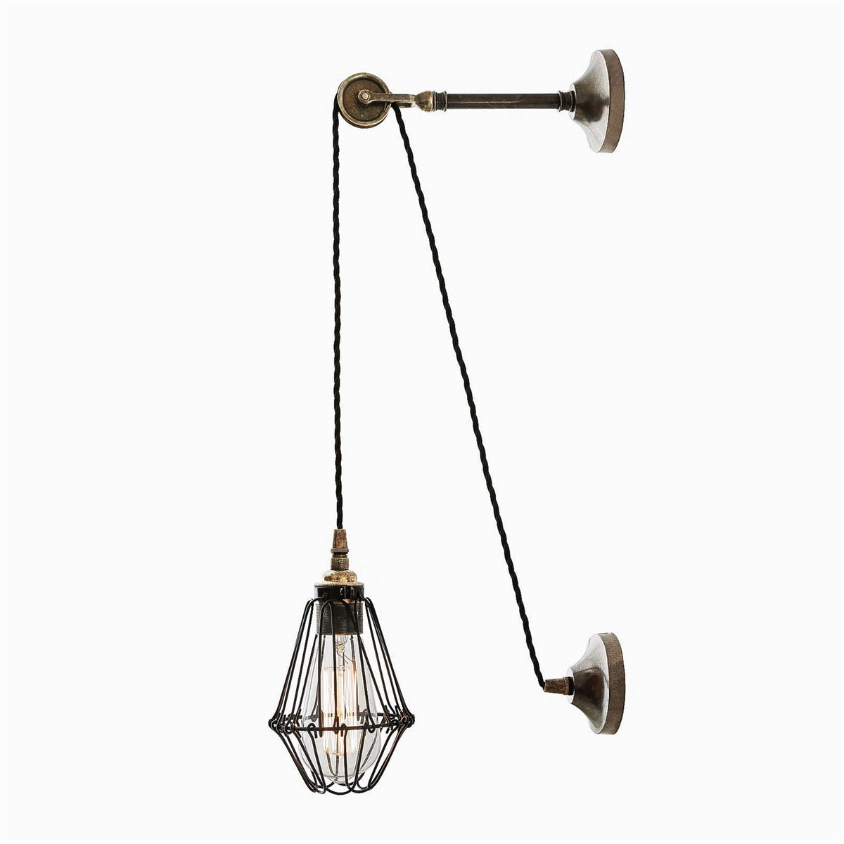 Mullan Lighting Vintage Adjustable Cage Wall Light