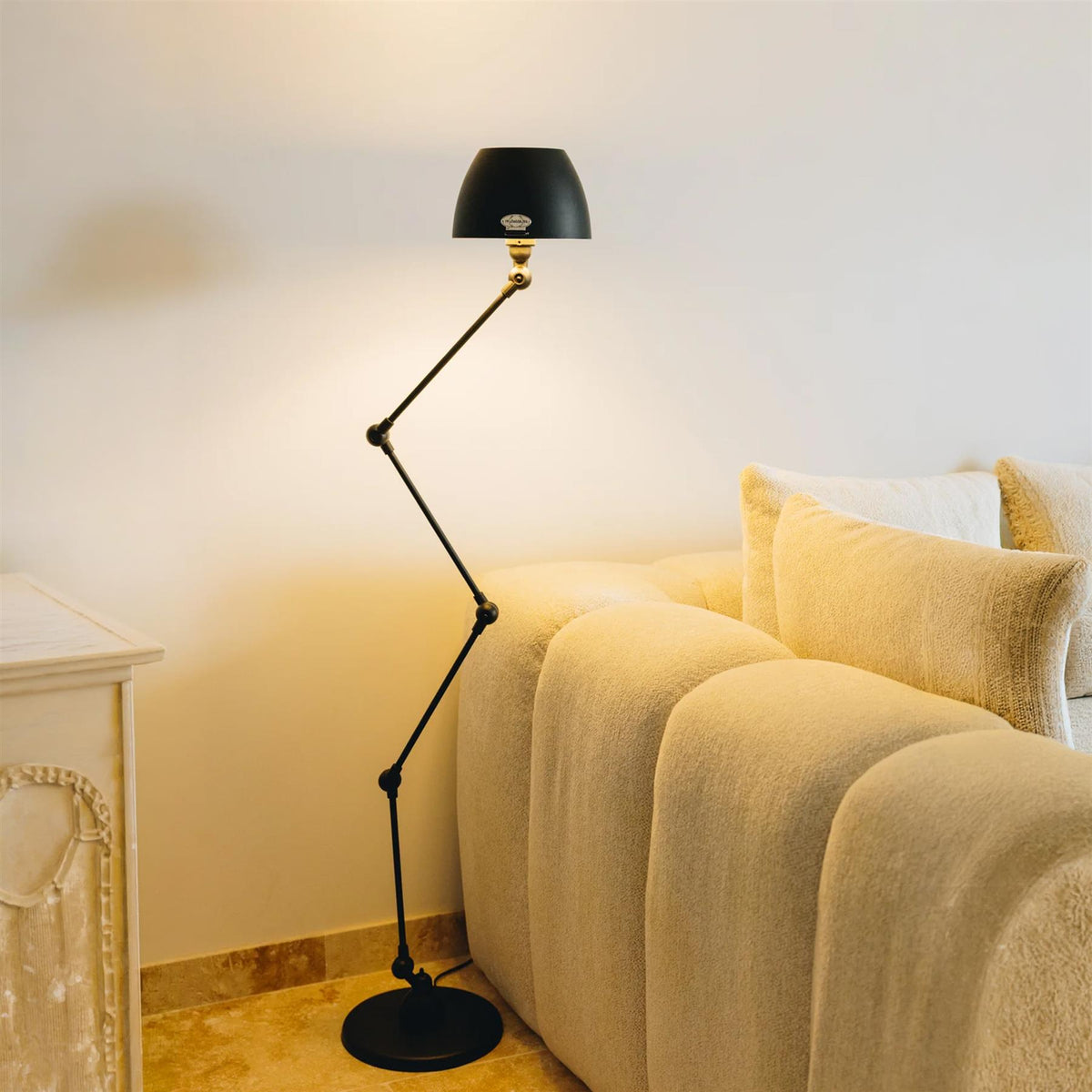 Jielde Aicler Zigzag 4 Arm Desk Or Floor Lamp, Curved Shade - Gloss