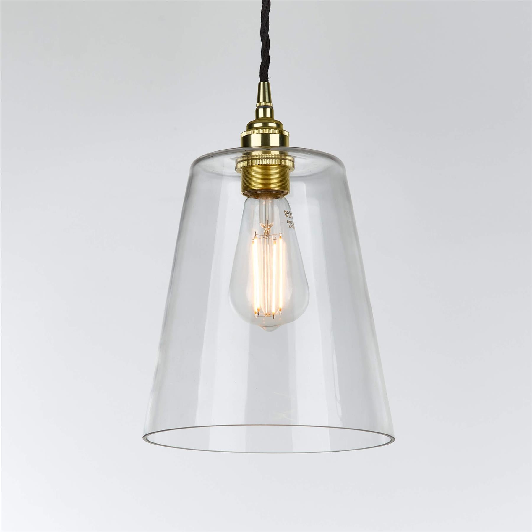 Old School Electric Tapered Blown Pendant Light
