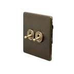 Soho Lighting Eton Collection Bronze 20A 2 Gang 2 Way Toggle Switch