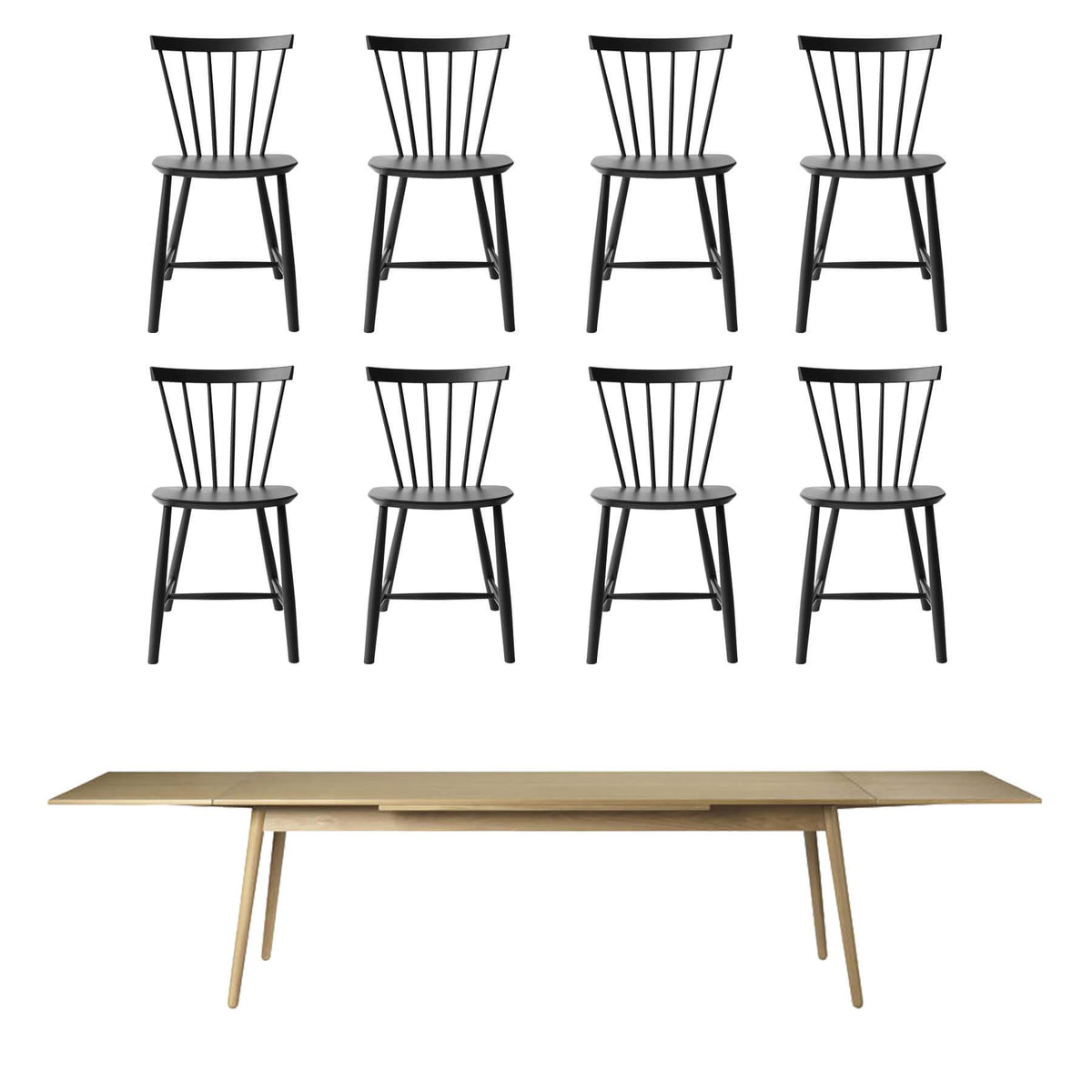 FDB Mobler Large Family Dining Table Set
