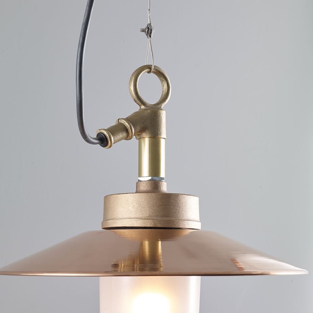 Davey Well Glass Pendant Light With visor