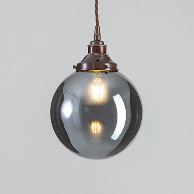 Outlet Old School Electric Globe Blown Glass Pendant Light - Smoked