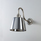 Old School Electric Tapered Smoked Glass Wall Light : Swan Arm