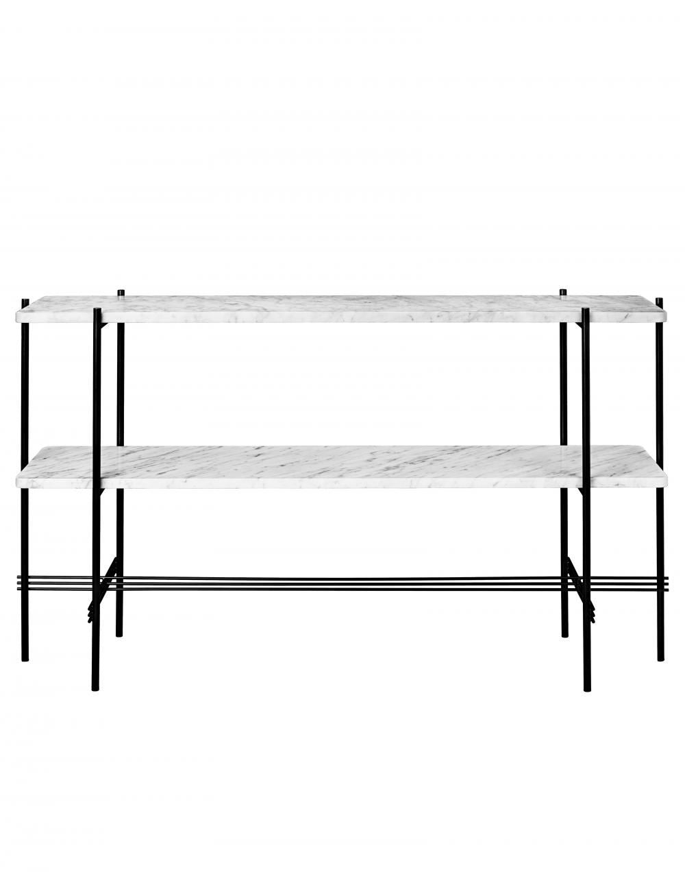 GUBI TS Console Table with Black Frame - with Shelves